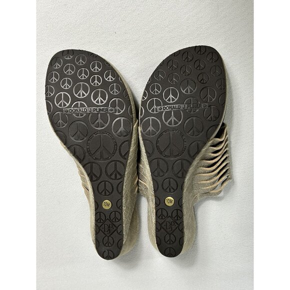 Donald J Pliner Glorie Wedge Sandals in Pewter - Sz 10 - Picture 6 of 9